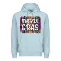 Blue Mist mardi gras fleur de lis brush stroke Premium Hoodie - Artiststas
