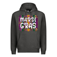 Charcoal Heather mardi gras fleur de lis brush stroke Premium Hoodie - Artiststas