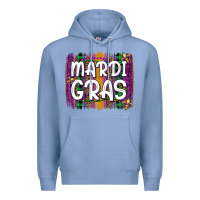 Colony Blue mardi gras fleur de lis brush stroke Premium Hoodie - Artiststas