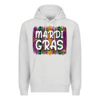 Dove Grey mardi gras fleur de lis brush stroke Premium Hoodie - Artiststas