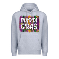 Heather Grey mardi gras fleur de lis brush stroke Premium Hoodie - Artiststas