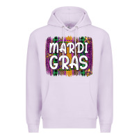 Lilac mardi gras fleur de lis brush stroke Premium Hoodie - Artiststas