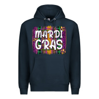 Navy mardi gras fleur de lis brush stroke Premium Hoodie - Artiststas