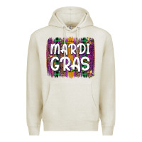 Oatmeal Heather mardi gras fleur de lis brush stroke Premium Hoodie - Artiststas