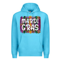 Ocean Blue mardi gras fleur de lis brush stroke Premium Hoodie - Artiststas