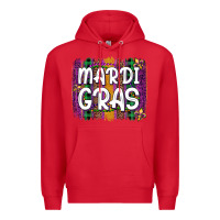 Red mardi gras fleur de lis brush stroke Premium Hoodie - Artiststas