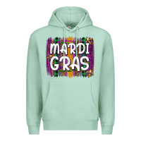 Seafoam mardi gras fleur de lis brush stroke Premium Hoodie - Artiststas