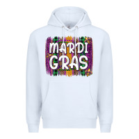 White mardi gras fleur de lis brush stroke Premium Hoodie - Artiststas