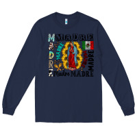 Navy madre Long Sleeve Tee - CowhideDigitalArt