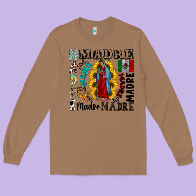 Madre Long Sleeve Tee Designed By Cowhidedigitalart