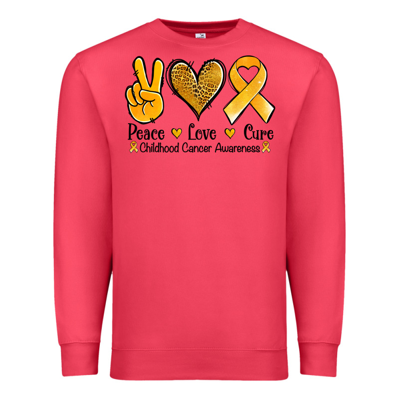 Peace Love Cure Childhood Cancer Premium Sweatshirt by Jasminsmagicworld | Teevron
