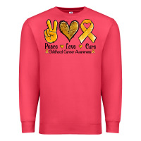 Cardinal peace love cure childhood cancer Premium Sweatshirt - Jasminsmagicworld