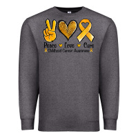 Charcoal Heather peace love cure childhood cancer Premium Sweatshirt - Jasminsmagicworld