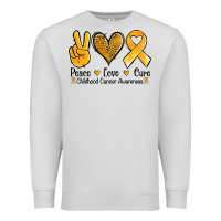 Dove Grey peace love cure childhood cancer Premium Sweatshirt - Jasminsmagicworld