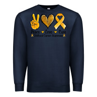 Navy peace love cure childhood cancer Premium Sweatshirt - Jasminsmagicworld