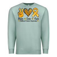 Seafoam peace love cure childhood cancer Premium Sweatshirt - Jasminsmagicworld