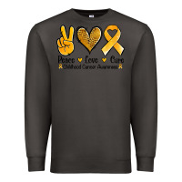 Smoke peace love cure childhood cancer Premium Sweatshirt - Jasminsmagicworld