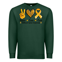 Sports Green peace love cure childhood cancer Premium Sweatshirt - Jasminsmagicworld