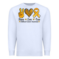 White peace love cure childhood cancer Premium Sweatshirt - Jasminsmagicworld