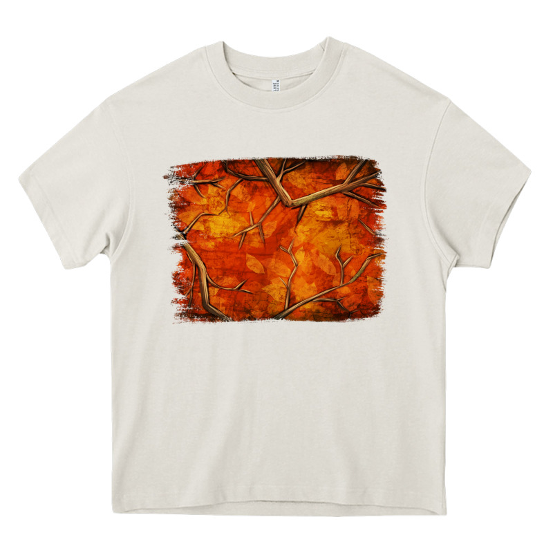 Orange Hunter Camouflage Pattern Brushstroke Heavy Core Tee by Jasminsmagicworld | Teevron
