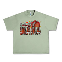 Oil Green football mama Urban Heavy Tee - CowhideDigitalArt
