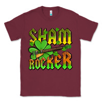 Burgundy St. Patrick’s Day sham rocker with guitar Classic Tee - OliviaCreatesArt