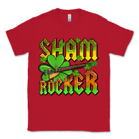 Red St. Patrick’s Day sham rocker with guitar Classic Tee - OliviaCreatesArt