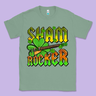 St. Patrick’s Day Sham Rocker With Guitar Classic Tee Designed By Oliviacreatesart