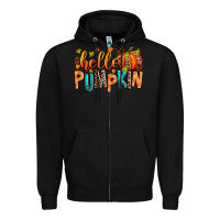 Black Hello pumpkin Zipper Hoodie - RanaPortraitStore