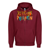 Burgundy Hello pumpkin Zipper Hoodie - RanaPortraitStore