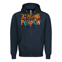 Navy Hello pumpkin Zipper Hoodie - RanaPortraitStore