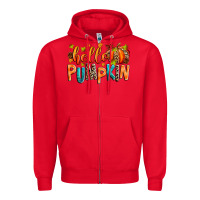 Red Hello pumpkin Zipper Hoodie - RanaPortraitStore