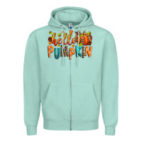 Seafoam Hello pumpkin Zipper Hoodie - RanaPortraitStore