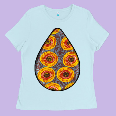 African Fabric Pattern Teardrop Earrings 5 Ladies Tee Designed By Bundleandbundleshop