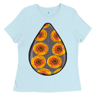 Baby Blue african fabric pattern teardrop earrings 5 Ladies Tee - BundleAndBundleShop