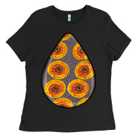 Black african fabric pattern teardrop earrings 5 Ladies Tee - BundleAndBundleShop