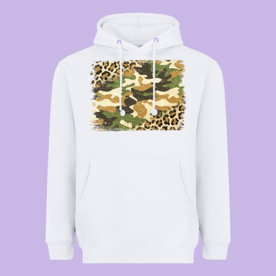 Leopard Camo Pattern Background Heavyweight Hoodie Designed By Jasminsmagicworld