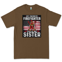 Cacao my favorite firefighter calls me sister. Premium Tee - linhVisuals