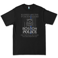 Black boston police shirt saint michael police officer prayer Premium Tee - linhVisuals