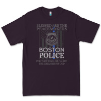 Plum boston police shirt saint michael police officer prayer Premium Tee - linhVisuals