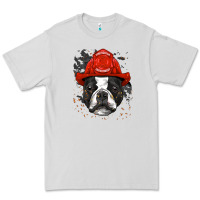 Dove Grey boston terrier firefighter boston terrier dog lover premium Premium Tee - linhVisuals