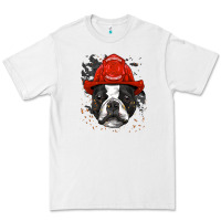 White boston terrier firefighter boston terrier dog lover premium Premium Tee - linhVisuals