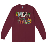 Burgundy mom of twins Long Sleeve Tee - CowhideDigitalArt