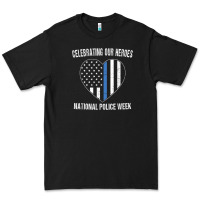 National Police Week Shirt Vintage Blue Line American Flag Premium Tee | Teevron