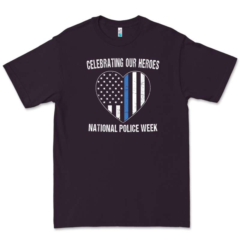 National Police Week Shirt Vintage Blue Line American Flag Premium Tee by linhVisuals | Teevron