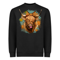 Black fall highland cow Heavyweight Sweatshirt - Jasminsmagicworld