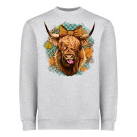 Heather Grey fall highland cow Heavyweight Sweatshirt - Jasminsmagicworld
