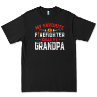 Black mens father's day my favorite firefighter calls me grandpa premium Premium Tee - linhVisuals