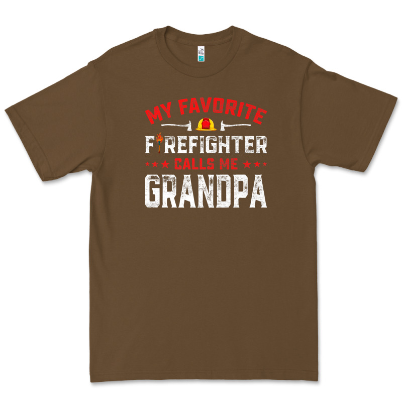 Mens Father's Day My Favorite Firefighter Calls Me Grandpa Premium Premium Tee by linhVisuals | Teevron
