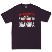 Plum mens father's day my favorite firefighter calls me grandpa premium Premium Tee - linhVisuals